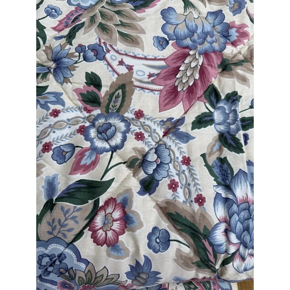 Vintage Thomasville Queen Size Multicolor Cottage Floral Comforter & Shams